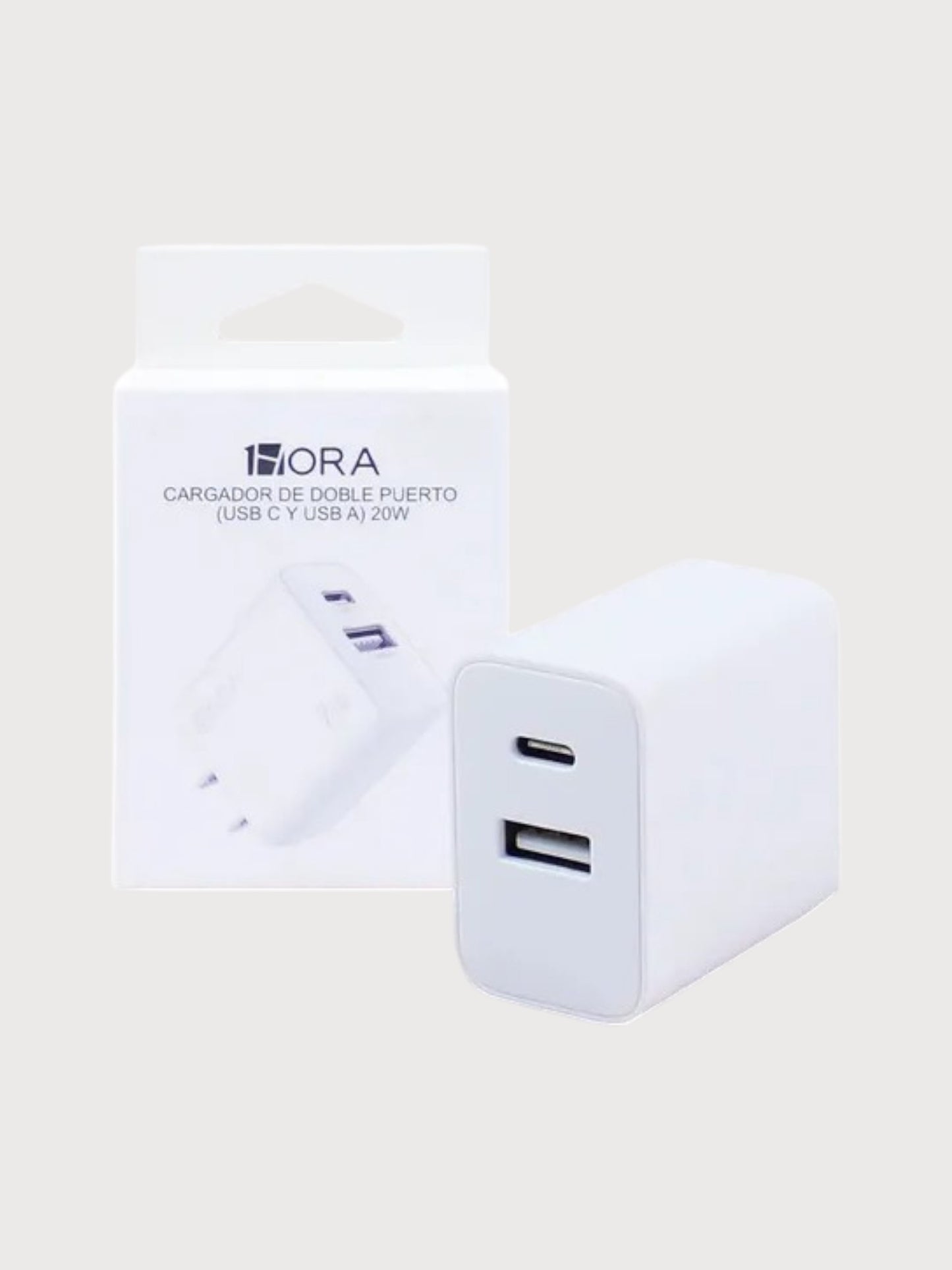Cubo usb C y tipo A 20 Watts