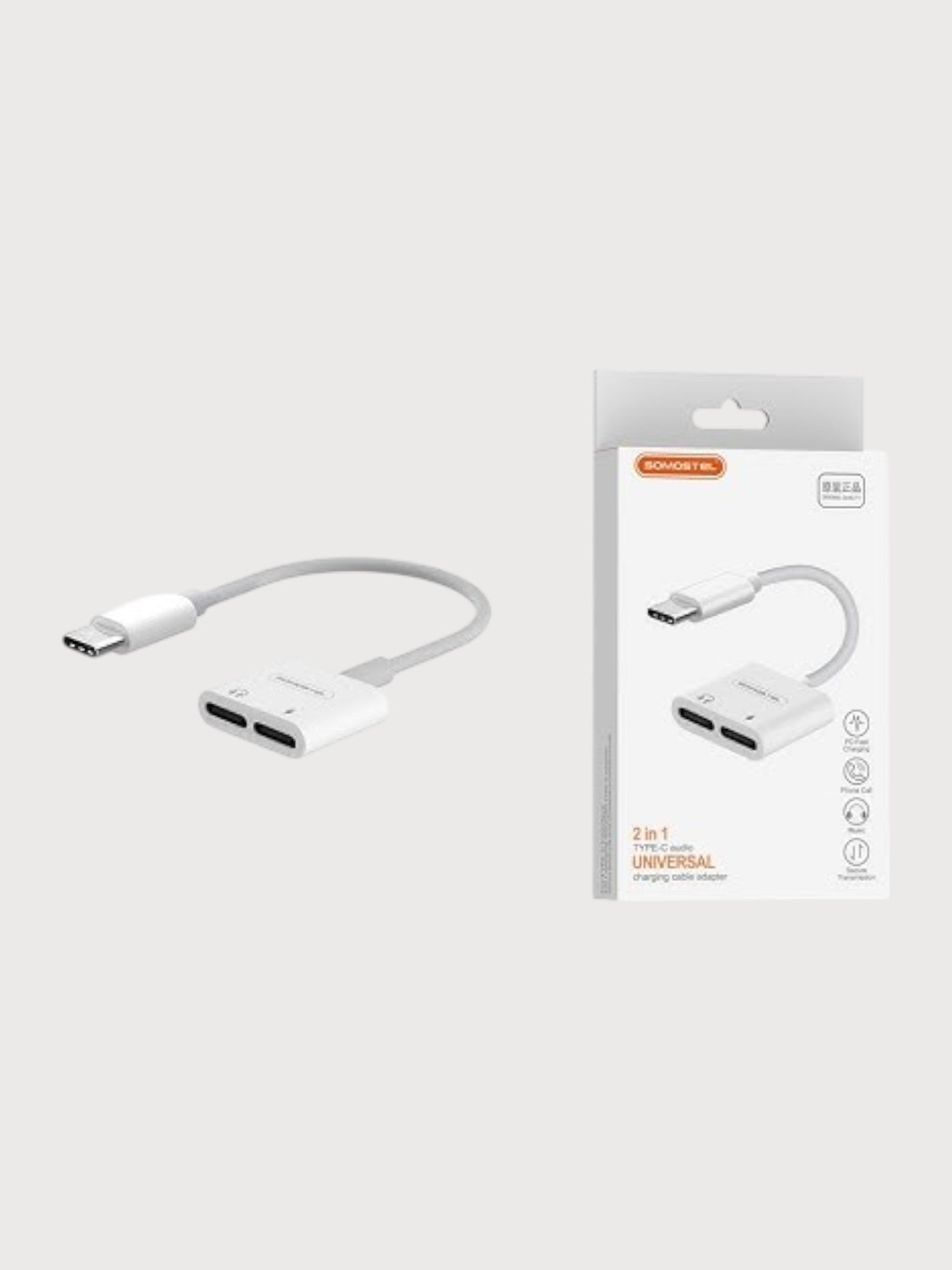 Adaptador tipo c a doble puerto usb c